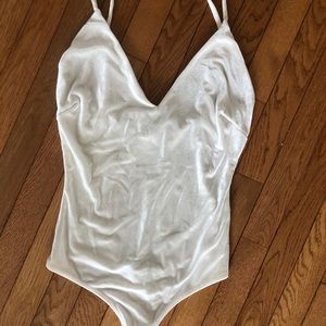 White velvet bodysuit
